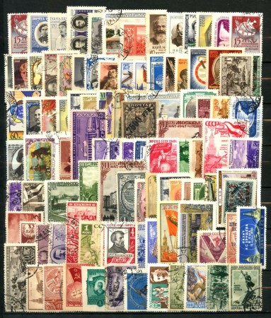RUSSIA - 100 FRANCOBOLLI COMMEMORATIVI DIFFERENTI - USATI - LOTTO/26953B