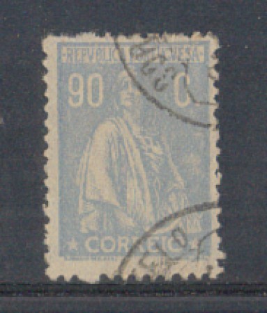 1917 - LOTTO/9666ZZZ - PORTOGALLO - 90c. AZZ.GRIGIO - USATO