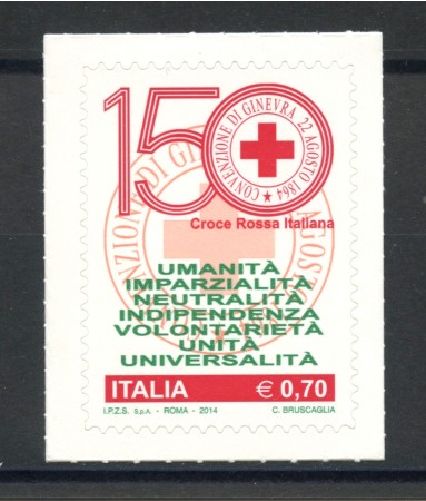 2014 - REPUBBLICA - 150° CROCE ROSSA - NUOVO - LOTTO/36853
