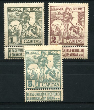 1910  - LOTTO/12170 - BELGIO - PRO OPERE ANTITUBERCOLARI 3v. - LING.