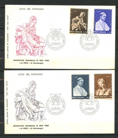 1964 - VATICANO - ESPOSIZIONE DI NEW YORK - 2 BUSTE FDC FILAGRANO - LOTTO/27684