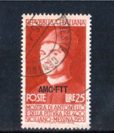 1953 - LOTTO/10338U - TRIESTE A - 25 LIRE ANTONELLO DA MESSINA - USATO