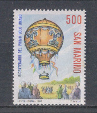 1983 - LOTTO/8038 - SAN MARINO - PRIMO VOLO UMANO