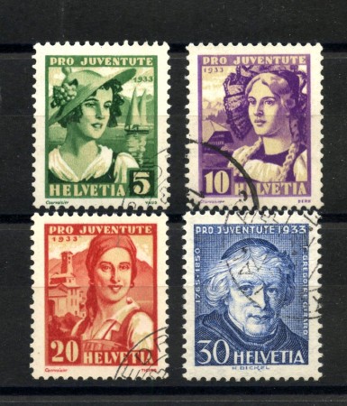1933 - SVIZZERA - LOTTO/41675 - PRO JUVENTUTE 4v. - USATI