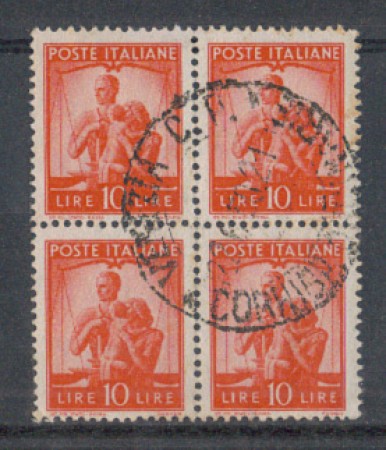 1945 - LOTTO/6000UQ - REPUBBLICA - DEMOCRATICA 10 LIRE ARANCIO Q