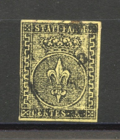 1852 - DUCATO DI PARMA - LOTTO/40234 - 5 cent. GIALLO ARANCIO - USATO