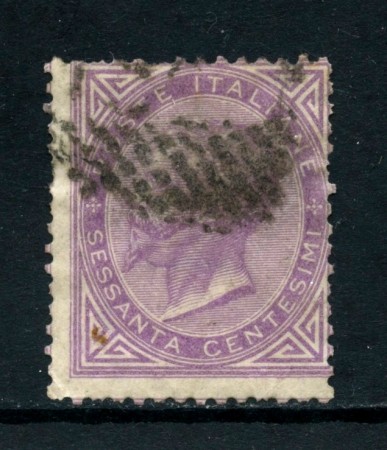 1863 - REGNO - 60 cent. LILLA VITTORIO EMANUELE II° - USATO - LOTTO/26402