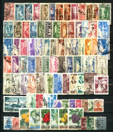 1950/65 - LIBANO - 87 FRANCOBOLLI USATI DIFFERENTI - LOTTO/27039