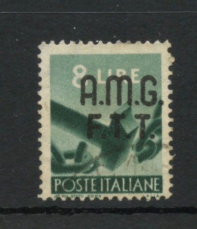 1947/48 - TRIESTE A - LOTTO/47884 - 8 LIRE VERDE SCURO DEMOCRATICA USATO