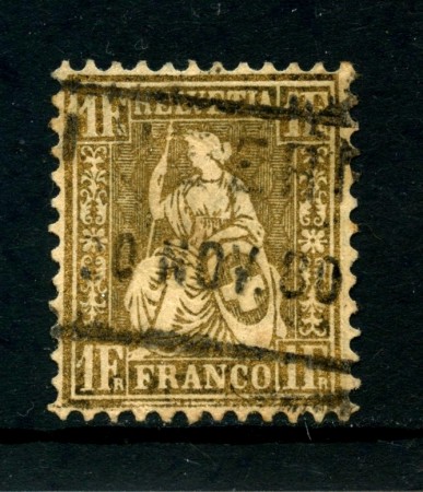 1862 - SVIZZERA - 1 FRANCO ORO . HELVETIA SEDUTA - USATO - LOTTO/1820