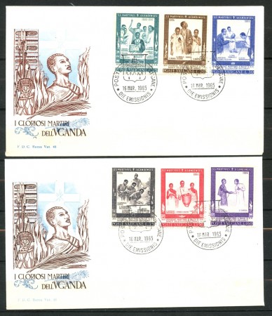 1965 - VATICANO - MARTIRI DELL'UGANDA - 2 BUSTE FDC ROMA - LOTTO/27671