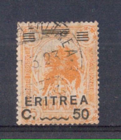 1922 - LOTTO/ERIT59U - ERITREA - 50c. SU 5 ANNA - USATO