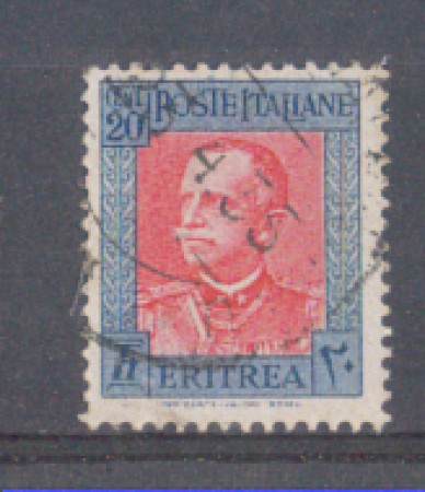 1931 - LOTTO/ERIT196U - ERITREA - 20c. AZZURRO ROSA - USATO