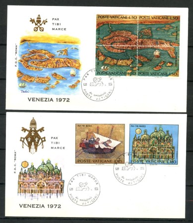1972 - VATICANO - SALVIAMO VENEZIA - 2 BUSTE FDC ROMA - LOTTO/27601