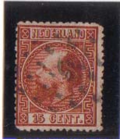 1867 - LOTTO/3809 - OLANDA - 15c. BRUNO ROSSO - USATO