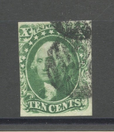 1855 - STATI UNITI - LOTTO/41513 - 10 CENT. VERDE G.WASHINGTON - USATO