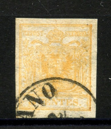 1850 - LOMBARDO VENETO - LOTTO/40977 - 5  CENT. GIALLO - USATO