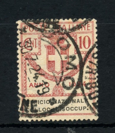 1924 - REGNO - LOTTO/48188 - 10 CENT. PARASTATALI UFF. NAZ. COLLOCAMENTO DISOCCUPATI - USATO