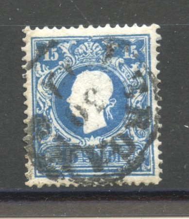 1858 - LOMBARDO VENETO. - LOTTO/40188 - 15  SOLDI  AZZURRO - USATO