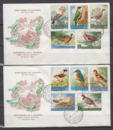 1960 - LOTTO/22611 - SAN MARINO - FAUNA AVICOLA 2 BUSTE FDC