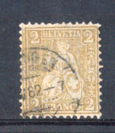 1881 - LOTTO/9903 - SVIZZERA - 2c. BISTRO CON FILI DI SETA - USATO