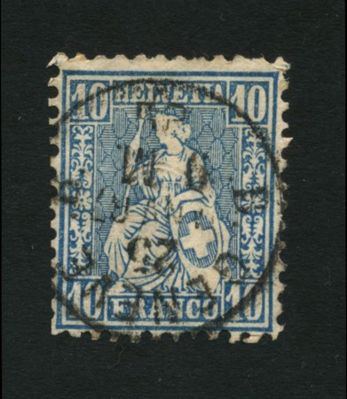 1862 - LOTTO/16323A - SVIZZERA - 10c. AZZURRO HELVETIA SEDUTA - USATO