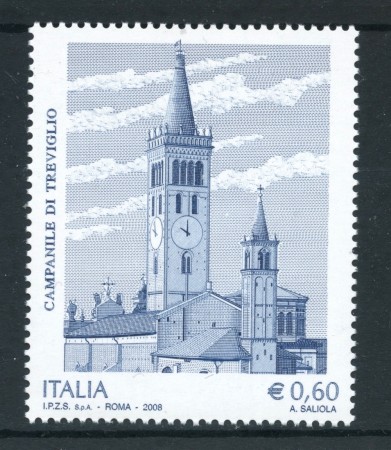 2008 - REPUBBLICA - MILLENARIO CAMPANILE DI TREVIGLIO - NUOVO - LOTTO/25428