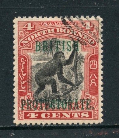 1901/12 - NORD BORNEO - 4 c. BRITISH PROTECTORATE - USATO - LOTTO/27005