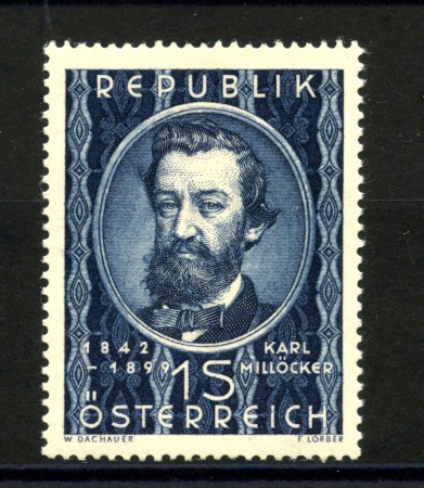 1949 - AUSTRIA - KARL MILOCKER  NUOVO - LOTTO/34078