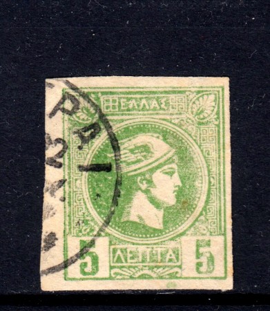 1889/99 - GRECIA - 5 l. VERDE - USATO - LOTTO/32106