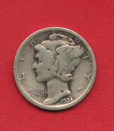 1924 - STATI UNITI - 1 DIME MERCURIO ARGENTO - LOTTO/M26183