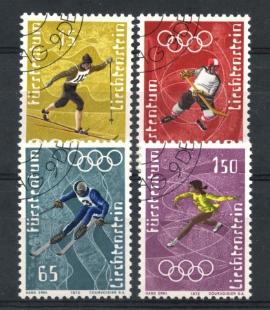 1971 - LIECHTENSTEIN - OLIMPIADI DI SAPPORO 4v. - USATI - LOTTO/26446U