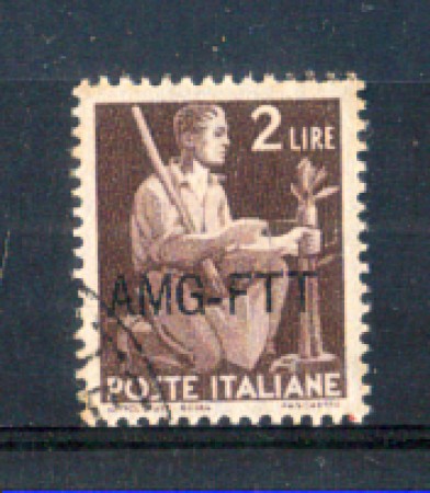 1949 - LOTTO/10237U - TRIESTE A - 2 LIRE DEMOCRATICA  USATO