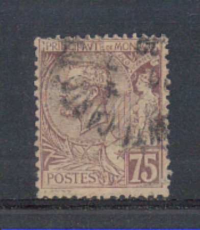 1891 - LOTTO/905FU - MONACO - 75c. VIOLETTO BRUNO USATO