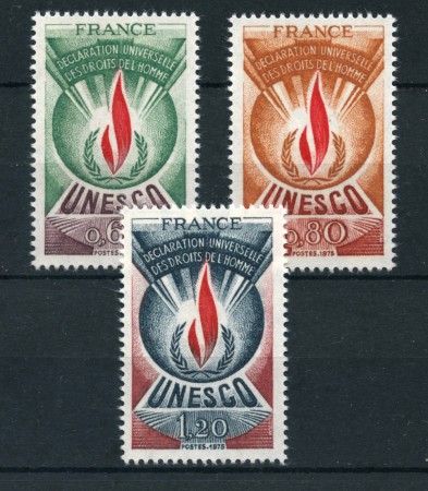 1975 - LOTTO/21255 - FRANCIA - UNESCO 3v. - NUOVI