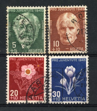 1945 - LOTTO/22278 - SVIZZERA - PRO JUVENTUTE 4v. - USATI