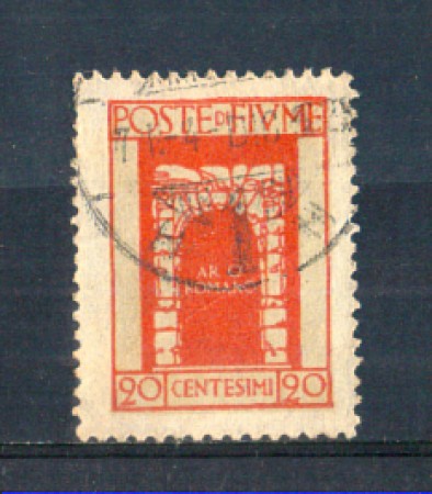 1923 - LOTTO/FIU178U - FIUME - 20c.VERMIGLIO S.VITO USATO