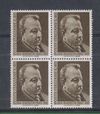 1966 - LOTTO/6448Q - REPUBBLICA - BENEDETTO CROCE QUARTINA