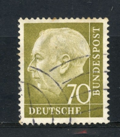 1954 - GERMANIA FEDERALE - 70 p. PRESIDENTE HEUSS - USATO - LOTTO/30788