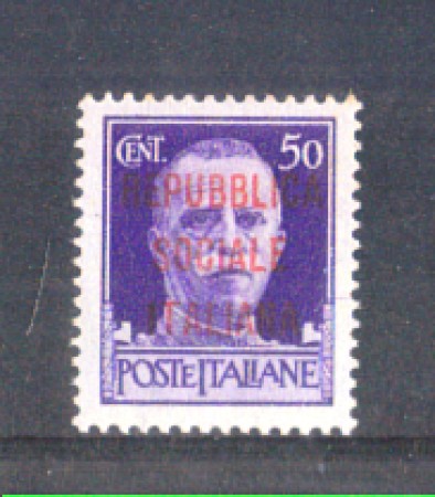 1944 - LOTTO/RSI492N - RSI - 50c. SOPRASTAMPATO - NUOVO