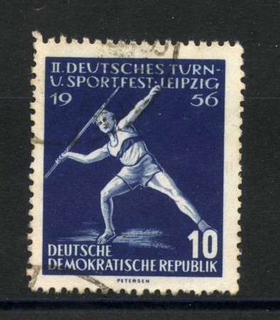 1956 - GERMANIA ORIENTALE - 10p. CAMPIONATI SPORTIVI - USATO - LOTTO/32180