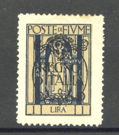 1924 - FIUME - LOTTO/42331 - 1 LIRA  SOPRASTAMPATO REGNO D'ITALIA - LINGUELLATO