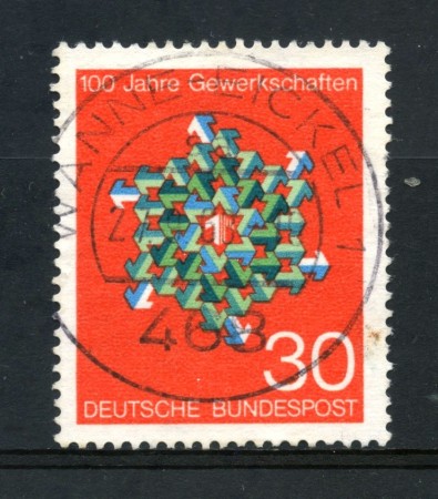 1968 - GERMANIA FEDERALE - 30p. SINDACATI TEDESCHI - USATO - LOTTO/30950U
