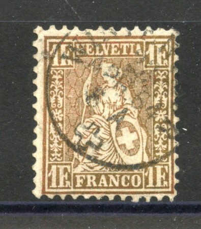 1862 - SVIZZERA - LOTTO/40614 - 1 FRANCO BRONZO ROSSASTRO - USATO
