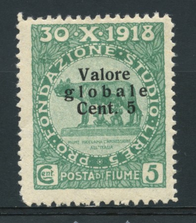 1919 - LOTTO/14884 - FIUME - 5c. VALORE GLOBALE - LING.