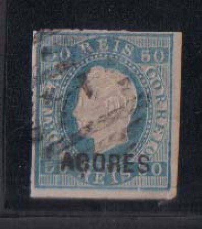 1871/79 - LOTTO/1795 -  AZZORRE - 50r. BLU - USATO
