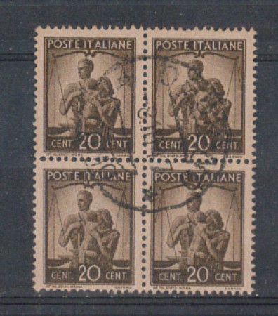 1945 - LOTTO/5985UQ - REPUBBLICA - 20c. DEMOCRATICA QUARTINA