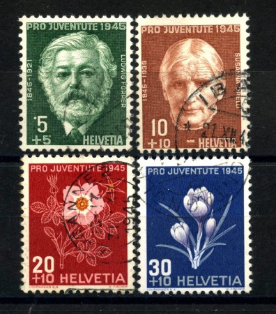 1945 - LOTTO/39381 - SVIZZERA - PRO JUVENTUTE 4v. - USATI