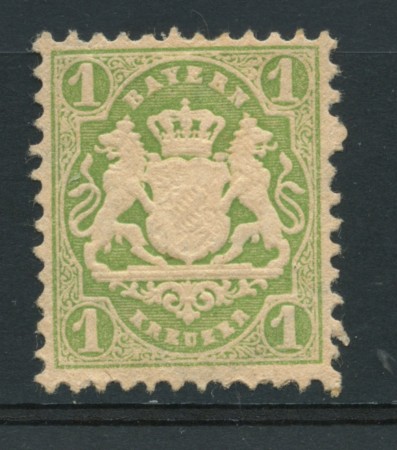 BAVIERA - 1875 - LOTTO/14616 - 1k. VERDE GIALLO - LING.