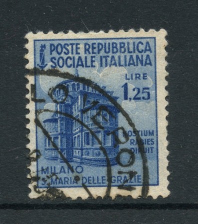 1944/45 - LOTTO/16605 - RSI - 1,25 LIRE MONUMENTI - USATO